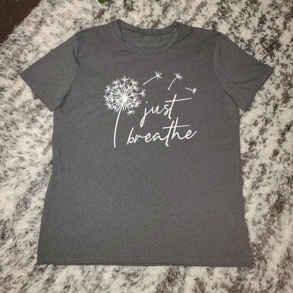 "just breathe " charcoal t-shirt - Picture 2 of 6
